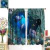 Ocean Decorative Curtains, Underwater World Dolphin Coral Fish Boy's Bedroom Nursery Window Treatments Curtains, 2 Panel Set, 52x84 Inch view 3