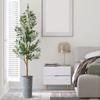 Artificial Tree in Contemporary Geometric Pattern Planter, Fake Olive Silk Tree for Indoor and Outdoor Home Decoration - 68" Overall Tall (Plant Pot Plus Tree) view 3
