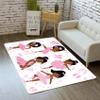 Cartoon Ballerina Dancer Rugs for Girls Lovely Kids Room Decor Carpets White Soft Dancing Girl Carpet Sofa Floor Mat for Living Sitting Playing Room Flannel Cartoon Rug for Girls Bedroom, 4'5' view 1