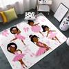 Cartoon Ballerina Dancer Rugs for Girls Lovely Kids Room Decor Carpets White Soft Dancing Girl Carpet Sofa Floor Mat for Living Sitting Playing Room Flannel Cartoon Rug for Girls Bedroom, 4'5' view 2