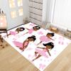 Cartoon Ballerina Dancer Rugs for Girls Lovely Kids Room Decor Carpets White Soft Dancing Girl Carpet Sofa Floor Mat for Living Sitting Playing Room Flannel Cartoon Rug for Girls Bedroom, 4'5' view 3