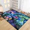 Cartoon Mushroom Rugs for Girls Lovely Kids Room Decor Carpets Purple Plant Theme Soft Carpet Sofa Floor Mat for Living Sitting Playing Room Flannel Cartoon Mushrooms Rug for Girls Bedroom, 4'5' view 2
