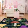 Cartoon Mushroom Rugs for Girls Lovely Kids Room Decor Carpets Green Plant Theme Soft Carpet Sofa Floor Mat for Living Sitting Playing Room Flannel Cartoon Mushroom Rug for Girls Bedroom, 4'5' view 4