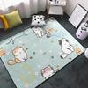 Cartoon Cat Rugs for Girls Lovely Kids Room Decor Carpets Blue Animal Theme Ultra Soft Carpet Sofa Floor Mat for Living Sitting Playing Room Flannel Cartoon Cats Rug for Girls Bedroom, 4'5' view 2