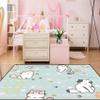 Cartoon Cat Rugs for Girls Lovely Kids Room Decor Carpets Blue Animal Theme Ultra Soft Carpet Sofa Floor Mat for Living Sitting Playing Room Flannel Cartoon Cats Rug for Girls Bedroom, 4'5' view 4