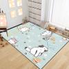 Blue Cartoon Cat Rug for Girls Kids Bedroom Carpet Super Soft Cats Carpet Rugs for Living Sitting Room Cute Cartoon Cat Children Play Room Floor Mat Cute Bedroom Mat for Home Decor, 3'4' view 2