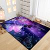Cartoon Butterfly Rugs for Girls Lovely Kids Room Decor Carpets Purple Animal Theme Soft Carpet Sofa Floor Mat for Living Sitting Playing Room Flannel Cartoon Butterfly Rug for Girls Bedroom, 4'5' view 2