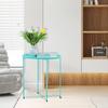 Garden 4 you End Table Set of 2, Outdoor Side Table, Small Patio Table Metal Side Table, Round Folding Side Table, for Outdoor and Living Room,Green view 2