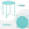 Garden 4 you End Table Set of 2, Outdoor Side Table, Small Patio Table Metal Side Table, Round Folding Side Table, for Outdoor and Living Room,Green view 3