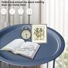 Garden 4 you End Table 2 PCS Metal Side Table Dark Blue Round Folding Tray Cyan Sofa Small Accent Fold-able Table, Round End Table Tray, Next to Sofa Table, Snack Table for Living Room and Bed Room view 4