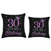 30 It's My Birthday Pink Crown 30th Birthday Gifts For Her Throw Pillow view 3