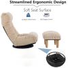 360-degree Swivel Gaming Chair, Folding Floor Chair with Adjustable Backrest, Cushion Padded Indoor Chaise Lounge with Stool, Lazy Sofa Couch Rocker Gaming Chair for Teens and Adults view 4