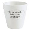 47th & Main White Ceramic Football Double Shot Glass, 3-Ounces, Cowboy Fan - Do A Shot view 1