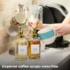 Spaceneat Coffee Syrup Dispenser with Pump - Includes 24 Flavor Labels - Glass Syrup Dispenser for Coffee Bar - Elevate your Beverage Station with 16.9 fl oz Flavoring Container Bottles, 2pcs, Gold view 4