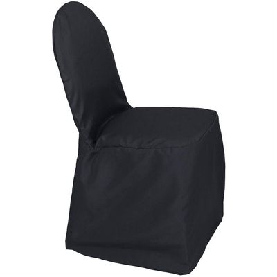 6 Pack Polyester Banquet Chair Covers, Slip Covers for Weddings (Black)
