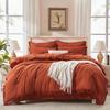Andency Queen Comforter Set with Sheets Burnt Orange - 7 Pieces Boho Tassel Bed in a Bag Soft Lightweight Bedding Sets, Terracotta Rust Fringe Bed Set with Comforter, Sheets, Pillowcases & Shams view 4