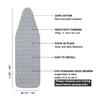 Ironing Board Cover and Pad Standard Size 15 x 54,3 Pairs of Hook and Loop Fastener Straps,Elastic Edges,Cotton Iron Board Cover with Scorch Resistant Thick Padding (Pattern G) view 2