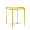 Garden 4 you End Table 2 PCS Metal Side Table Yellow Round Folding Tray Cyan Sofa Small Accent Fold-able Table, Round End Table Tray, Next to Sofa Table, Snack Table for Living Room and Bed Room view 4
