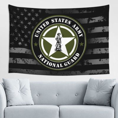 Rqwaaed United States Army National Guard Tapestry 60 * 40inch Boutique Wall Hanging Tapestry For Bedroom Party Home Decor