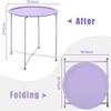 Garden 4 you End Table 2 PCS Metal Side Table Purple Round Folding Tray Cyan Sofa Small Accent Fold-able Table, Round End Table Tray, Next to Sofa Table, Snack Table for Living Room and Bed Room view 3