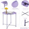 Garden 4 you End Table 2 PCS Metal Side Table Purple Round Folding Tray Cyan Sofa Small Accent Fold-able Table, Round End Table Tray, Next to Sofa Table, Snack Table for Living Room and Bed Room view 4