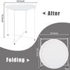 Garden 4 you End Table Metal Side Table Round Folding Tray Cyan Sofa Small Accent Fold-able Table, Round End Table Tray, Next to Sofa Table, Snack Table for Living Room and Bed Room,White view 3