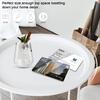Garden 4 you End Table Metal Side Table Round Folding Tray Cyan Sofa Small Accent Fold-able Table, Round End Table Tray, Next to Sofa Table, Snack Table for Living Room and Bed Room,White view 4