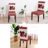 4 PCS Dining Room Chair Covers, Burlap Valentines Day Stretch Chair Cover Kitchen Chair Seat Covers, Washable Chair Slipcovers Protector for Party Banquet Red Love Heart Romantic Plaid view 2