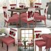 4 PCS Dining Room Chair Covers, Burlap Valentines Day Stretch Chair Cover Kitchen Chair Seat Covers, Washable Chair Slipcovers Protector for Party Banquet Red Love Heart Romantic Plaid view 3