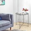 Garden 4 you Folding Tray Metal Side Table 2PC Grey Round End Table Cyan Sofa Small Accent Fold-able Table, Round End Table Tray, Next to Sofa Table, Snack Table for Living Room and Bed Room view 2