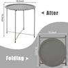 Garden 4 you Folding Tray Metal Side Table 2PC Grey Round End Table Cyan Sofa Small Accent Fold-able Table, Round End Table Tray, Next to Sofa Table, Snack Table for Living Room and Bed Room view 3