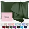 Silk Pillow Cases for Hair and Skin Mulberry Silk Pillowcase Soft Breathable Smooth Both Sided Natural Silk Pillow Cases with Zipper Beauty Sleep1 Pack for Gift(Standard,Green) view 1