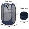 Buenod 2 Pack Mesh Laundry Hampers, Pop Up Laundry Baskets, Collapsible Clothes Storage Bins for Bedroom, Dormitory, Apartment, Grey+ Navy Blue view 2