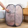 Buenod 2 Pack Mesh Laundry Hampers, Pop Up Laundry Baskets, Collapsible Clothes Storage Bins for Bedroom, Dormitory, Apartment, Grey+ Navy Blue view 4