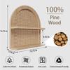 2 Tier Fan-shaped Rattan Wall Shelf, Nursery Shelf for Wall Storage, Natural Pine Wood Wicker Wall Shelf, Boho Shelf for Netural Nursery Decor, Decorative Shelf for Living Room, Bedroom & Bathroom view 3