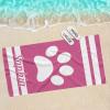 SunFancyCustom Pink White Stripe Paw Beach Towel Personalized with Name Sandproof Bath Towels for Basketball Baseball 30 x 60 Inch view 4