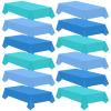 12 Pcs Ocean Tablecloth Disposable Plastic Tablecloth Waterproof Table Cover for Rectangle Sea Table Cover for Surf Ocean Pool Party Birthday Decor, 54 x 108 Inch, Lake Blue, Sky Blue, Dark Blue view 1