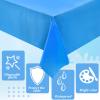 12 Pcs Ocean Tablecloth Disposable Plastic Tablecloth Waterproof Table Cover for Rectangle Sea Table Cover for Surf Ocean Pool Party Birthday Decor, 54 x 108 Inch, Lake Blue, Sky Blue, Dark Blue view 4