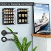 HHUXIUE Challenge Coin Wall Display Case, Acrylic Military Challenge Coin Holder with Removable Shelves and Magnetic Door,Coin Box fits 45 Military Medals Poker Chip view 3