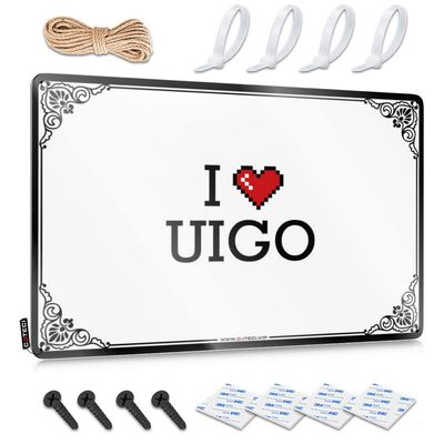 Abipuir Drinking Signs for Home Bar I Love Uigo Tin Sign Vintage Decor Home Decor Men (Color : Colour, Size : 30X40CM)