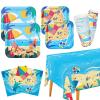 Beach Theme Party Supplies, Summer Pool Pack Includes: Paper Dinner Plates, Dessert Plates, Luncheon Napkins, Cups and Tablecloth for Hawaiian Party Birthday Decorations, Serve 25 view 1
