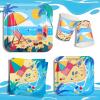 Beach Theme Party Supplies, Summer Pool Pack Includes: Paper Dinner Plates, Dessert Plates, Luncheon Napkins, Cups and Tablecloth for Hawaiian Party Birthday Decorations, Serve 25 view 3