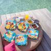 Beach Theme Party Supplies, Summer Pool Pack Includes: Paper Dinner Plates, Dessert Plates, Luncheon Napkins, Cups and Tablecloth for Hawaiian Party Birthday Decorations, Serve 25 view 4