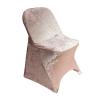 6 Pack Velvet Stretch Spandex Folding Chair Covers for Parties (Blush) view 1