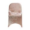 6 Pack Velvet Stretch Spandex Folding Chair Covers for Parties (Blush) view 2