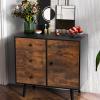 Tangkula Storage Cabinet with 3 Drawers and Door, Industrial Wood Accent Cabinet with Adjustable Shelf, Retro Farmhouse Sideboard Buffet for Kitchen Living Room (Industrial) view 2
