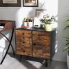 Tangkula Storage Cabinet with 3 Drawers and Door, Industrial Wood Accent Cabinet with Adjustable Shelf, Retro Farmhouse Sideboard Buffet for Kitchen Living Room (Industrial) view 4