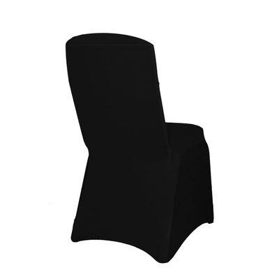 6 Pack Square Top Stretch Spandex Banquet Chair Covers (Black)