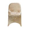 6 Pack Velvet Stretch Spandex Folding Chair Covers for Parties (Gold) view 2