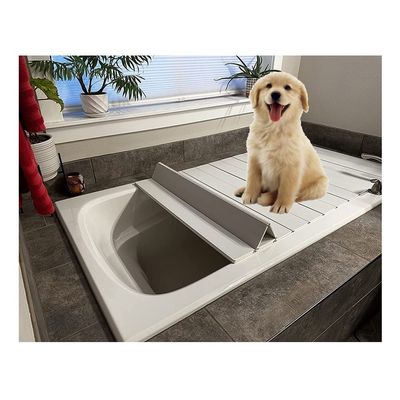 GRRICEPL Shutter Bathtub Insulation Cover Bathtub Tray, 6mm Thick PVC Bathtub Tray for Most Bathtubs Waterproof Storage Stand Bathtub Tray, (Color : White, Size : 139x80cm/55 x32)